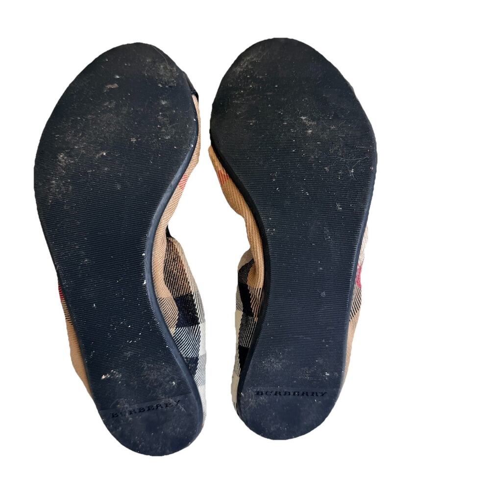 Burberry Nova Check Canvas Leather Buckle Scrunch Ballet Flats Shoes 8.5 - Picture 3 of 8